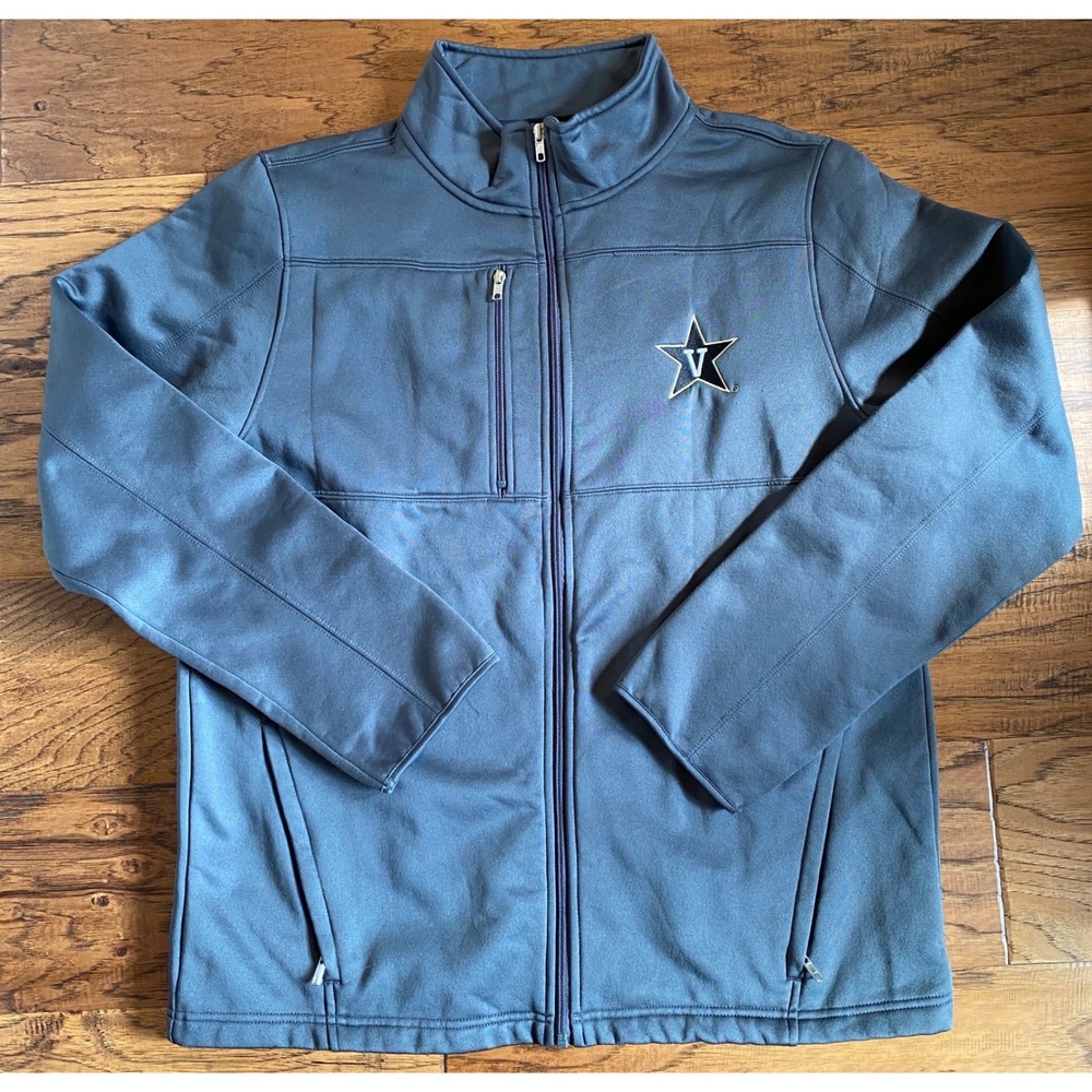 Gen2 Vanderbilt Commodores‎ Gray Full Zip Softshell Fleece Jacket Mens Large